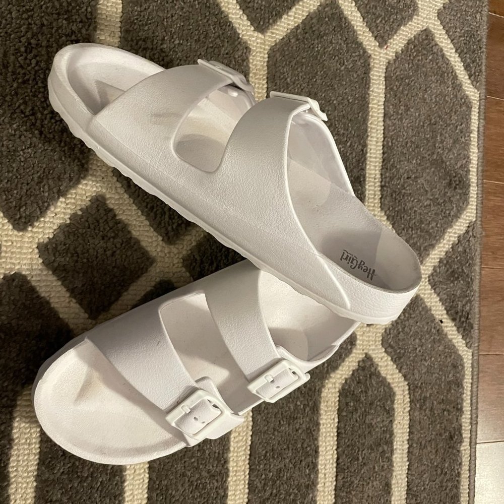 Hey Girl White Sandals